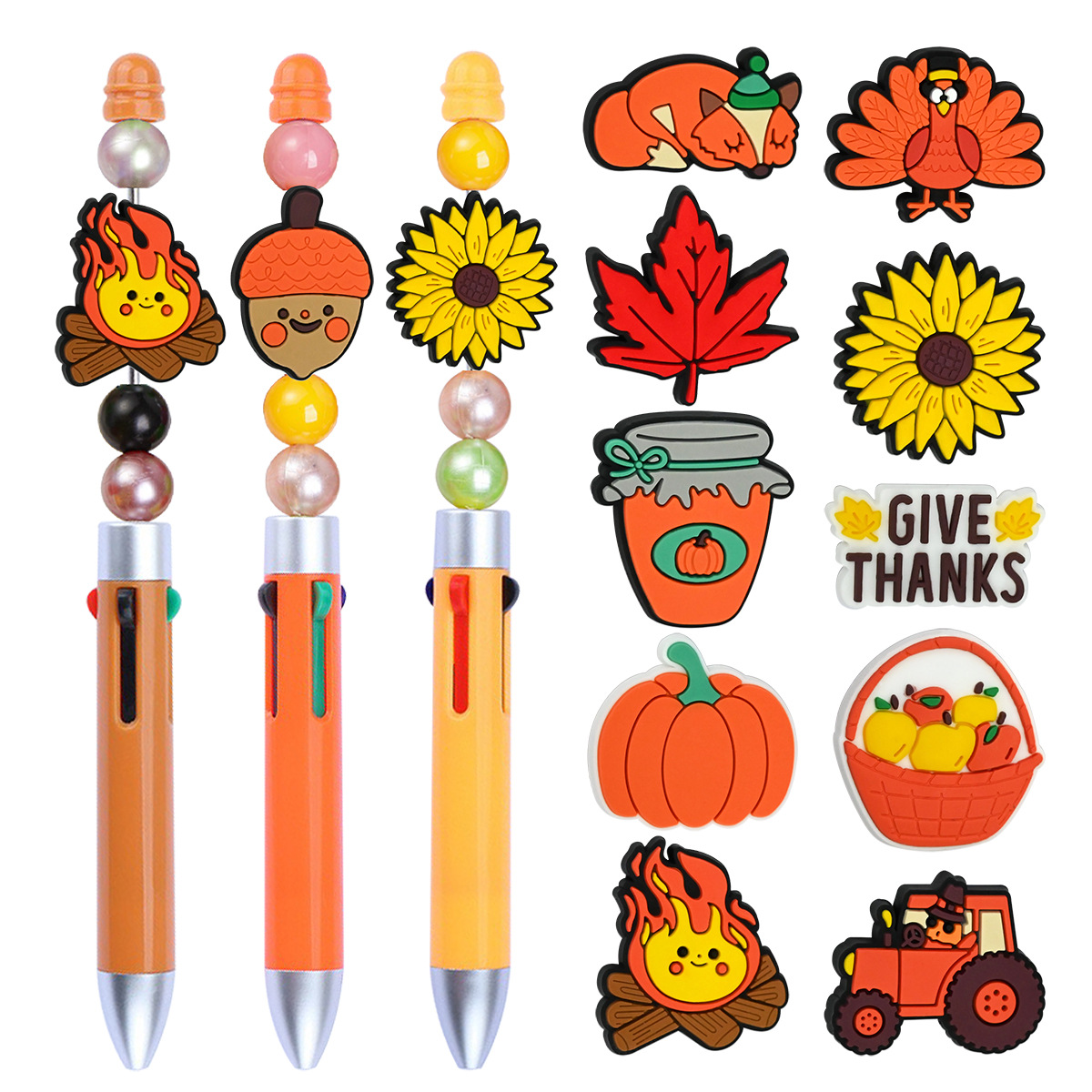 Wholesale Thanksgiving-themed cartoon soft rubber beads