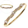 Copper Inlay Geometric Zircon Bangle
