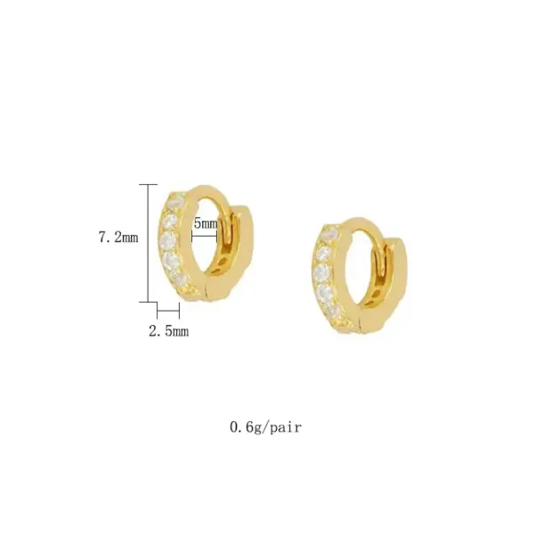 Wholesale 1 Pair Simple Style Geometric Plating Inlay Copper Zircon 18k Gold Plated Hoop Earrings Ear Cuffs Ear Studs