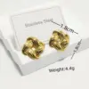 Wholesale 304 Stainless Steel Starfish Electroplating Golden Plated Elegant Retro Commute Waterproof Non Tarnish Gold Ear Studs
