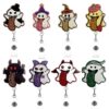 oly-eeb133438bb6de0edb31f4e196b4e5e4 Wholesale 25 Cross-Border New Creative Cartoon Halloween Pumpkin Ghost Telescopic Badge Clip Automatic Rebound Funny Easy-Pull Buckle