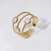 PVD Coated Real Gold Plated 18K Gold Geometric 304 Stainless Steel Simple Style Classic Style Waterproof Non Tarnish Open Rings