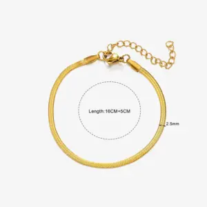 Gold / Snake bones chain-2.5mm