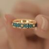 Wholesale Niche enamel craft epoxy pattern beautiful design sense advanced exquisite fairy temperament only take green ring