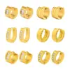 Wholesale PVD Coated Gold Plated Solid Color 201 Stainless Steel Streetwear Waterproof Non Tarnish Hoop Earrings