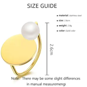 PVD Coated 14K Gold Real Gold Plated U Shape 304 Stainless Steel Fashion Waterproof Non Tarnish Rings