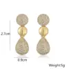 Wholesale 1 Pair Retro Simple Style Commute Round Water Droplets Inlay Copper Zircon 18K Gold Plated Drop Earrings