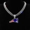Wholesale Blue Drop Oil Team Hip Hop Pendant Full Diamond Cuban Necklace