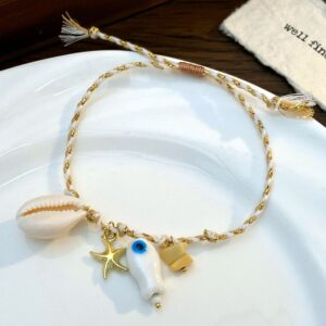 Dopamine starfish shell bracelet~white 1610