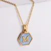 PVD Coated 18K Gold Plated Letter 304 Stainless Steel Simple Style Waterproof Non Tarnish 304 Stainless Steel Pendant Necklace