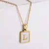 PVD Coated 18K Gold Plated Letter 304 Stainless Steel Simple Style Waterproof Non Tarnish 304 Stainless Steel Pendant Necklace