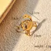Wholesale PVD Coated Real Gold Plated Crab 304 Stainless Steel Vacation Marine Style Waterproof Non Tarnish Open Rings
