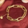 Wholesale PVD Coated 18K Gold Plated Geometric 304 Stainless Steel Waterproof Non Tarnish 304 Stainless Steel Bracelets