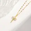 Wholesale PVD Coated 18K Gold Plated Real Gold Plated Cross Round Heart Shape 304 Stainless Steel Elegant Luxurious Waterproof Non Tarnish 304 Stainless Steel Pendant Necklace