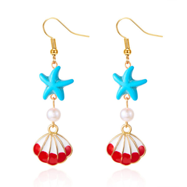 Wholesale Shell Starfish Earrings Series Creative Design Personalized Earrings Women's Ins Ocean Beach All-match Earrings Jewelry