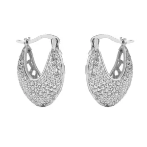 White Gold Color V-Shaped 1 Pair