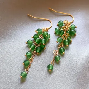 149# Ear Hook-Gold-Green-Grape