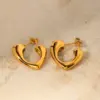 Wholesale 1 Pair Vintage Style Simple Style Classic Style Heart Shape 304 Stainless Steel 18K Gold Plated Stainless Steel Earrings