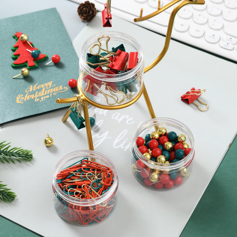 Wholesale Christmas paper clip creative barrel red and green long tail clip