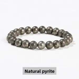 Natural Chalcopyrite Bracelet / Diameter 6.1-6.8mm (about 30-32 Pieces)