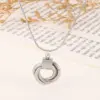 Wholesale 304 Stainless Steel Circle PVD Coated 18K Real Gold Plated Simple Style Waterproof Non Tarnish Plating Snake Chain Pendant Necklace