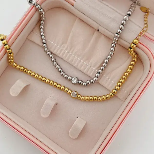 Wholesale PVD Coated Real Gold Plated 16K White Plating Geometric 304 Stainless Steel Fashion Waterproof Non Tarnish Bracelets