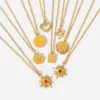 Wholesale Jewelry Fashion Geometric Stainless Steel Titanium Steel PVD Coated Plating Pendant Necklace