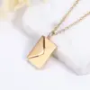 Wholesale Fashion Simple Style Envelope Letter Titanium Steel Carving Necklace