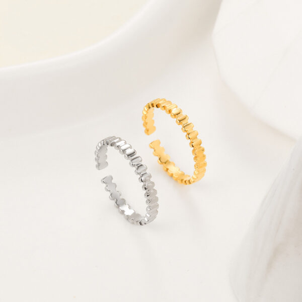 oly-ef2b61328253dc4106d1264cf0501cb1 Wholesale Plain circle open-ring titanium steel ring inlaid with diamonds