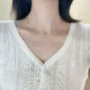 Wholesale Exquisite Retro Emerald Neck Simple Elegant S925 Sterling Silver Gold Plated Clavicle Chain Niche Design Necklace For Women