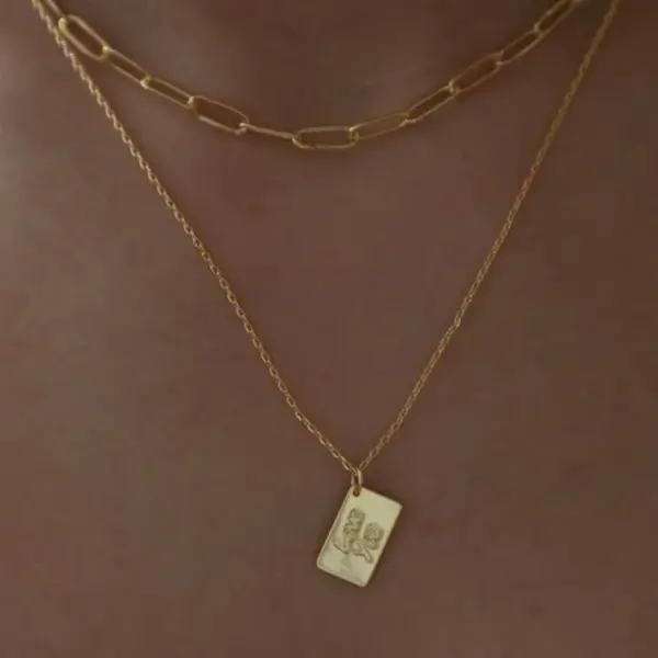 Wholesale Ig Style Envelope Stainless Steel Plating 18k Gold Plated Pendant Necklace