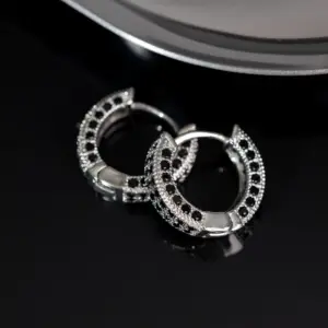 White Gold-Black Diamond (1 Pair)