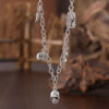 Wholesale Alloy Vintage Dark Skull Boots Pendant Necklace