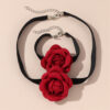 Wholesale Retro Chanel-style rose necklace and bracelet set