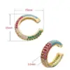 1 Piece Simple Style C Shape Plating Inlay Copper Zircon Gold Plated Earrings