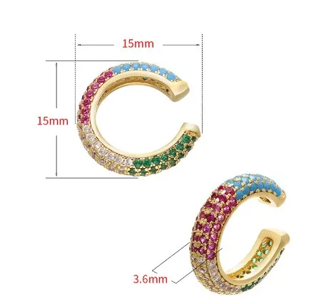 1 Piece Simple Style C Shape Plating Inlay Copper Zircon Gold Plated Earrings