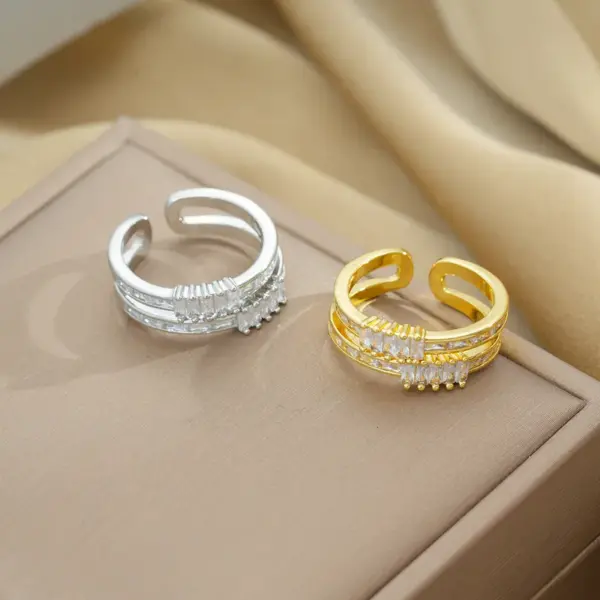 Wholesale Copper 18K Gold Plated Simple Style Shiny Plating Snake Rings