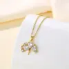 Wholesale Water Plating Vacuum Plating Real Gold Plated 18K Gold Sector Star Flower 304 Stainless Steel Titanium Steel Korean Style Waterproof Non Tarnish 201 Stainless Steel Lobster Trigger Clasp Closure Pendant Necklace