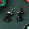 Wholesale Christmas pendant earrings wooden double-sided earrings