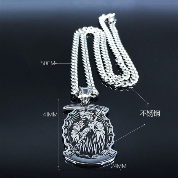 oly-ef4756787772796c629797b33de905c7 Wholesale New Death Sickle Skull Cut Oil Drop Stainless Steel Pendant Domineering Men's Necklace Exquisite