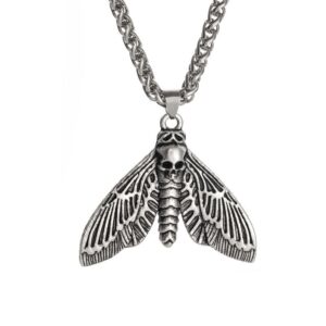 Death moth-skeleton moth necklace