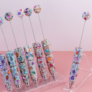 Wholesale Cross-Border Direct Selling Colorful Gemstone Diamond Beaded Pen Exotic Style Shell Diamond Decorative Beaded Pen DIY Jewelry Pen