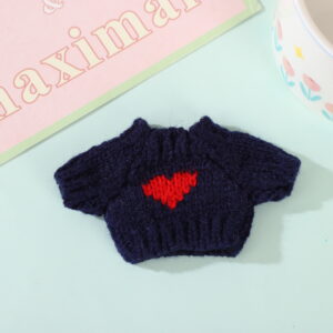 Rx130 sweater-dark blue and red love heart