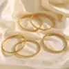 Classic Style Commute Solid Color 304 Stainless Steel 18K Gold Plated Bangle In Bulk