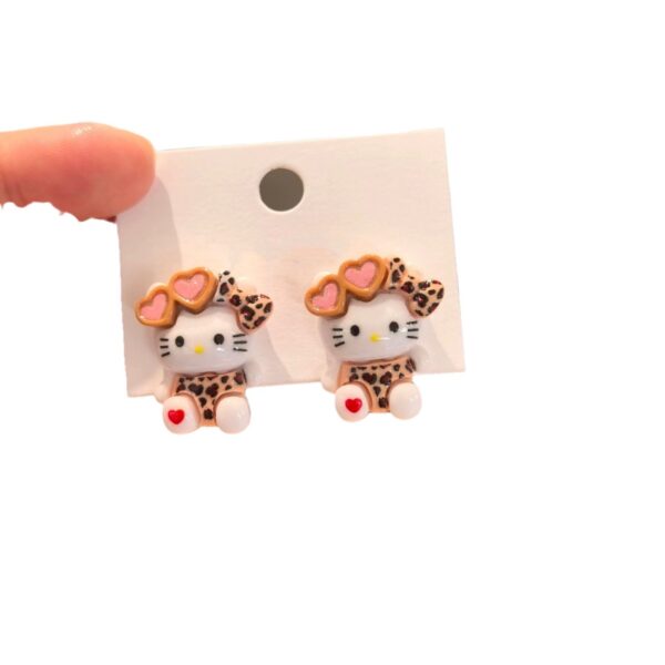 Wholesale Cute leopard print kitten earrings