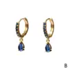 Wholesale Fashion Water Droplets Inlaid Zircon Copper Artificial Gemstones Copper Earrings