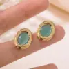 304 Stainless Steel Plastic Geometric Electroplating Imitation Gold Fairy Style Vintage Style Tropical Ear Studs