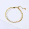 Vacuum Plating Real Gold Plated Geometric 304 Stainless Steel Simple Style Waterproof Non Tarnish Bracelets