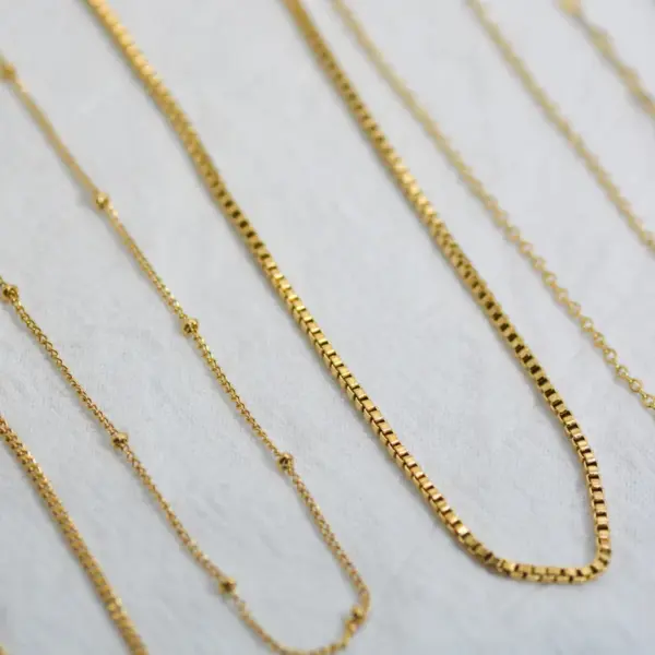Wholesale PVD Coated 18K Gold Real Gold Plated Round 304 Stainless Steel Fashion Waterproof Non Tarnish 304 Stainless Steel Necklace