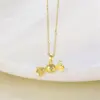 Water Plating Vacuum Plating Real Gold Plated 18K Gold Christmas Tree Heart Shape Flower 304 Stainless Steel Titanium Steel Korean Style Waterproof Non Tarnish 201 Stainless Steel Pendant Necklace
